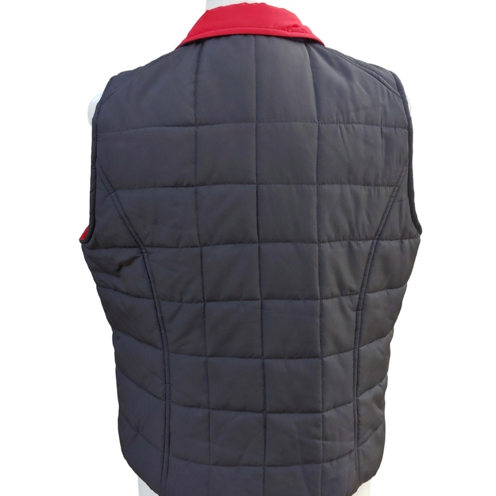 Lauren Ralph Lauren Red and Black Quilted Puffer Vest Women's Petite Large - Picture 6 of 15